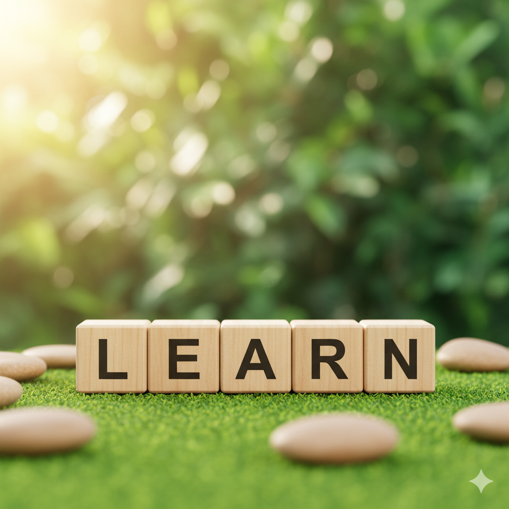 Blocks spelling the word learn